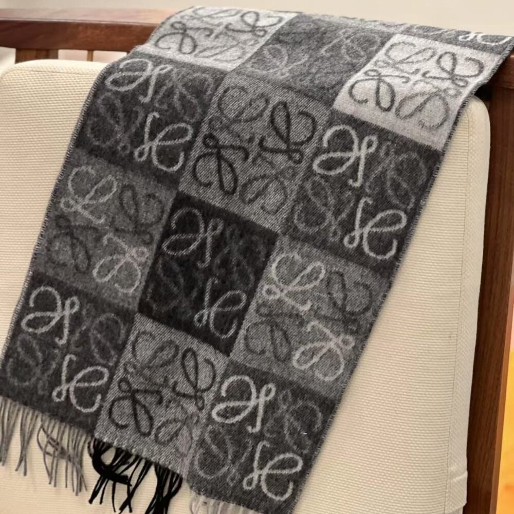 Loewe Women's Scarf in Elegant Black and Gray